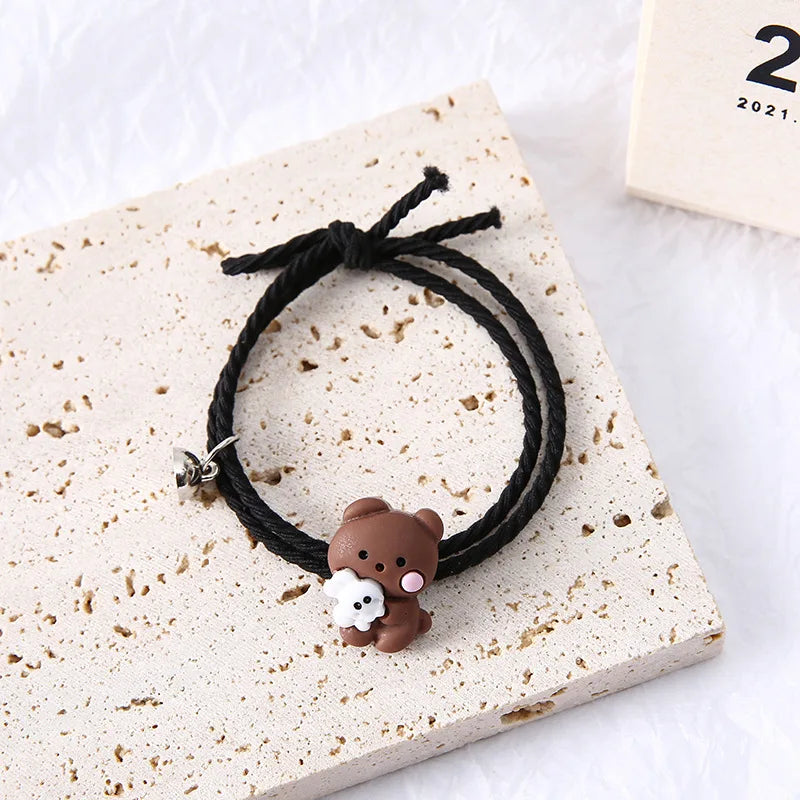 LOVERS Magnetic Hugging Bear Couple Bracelets