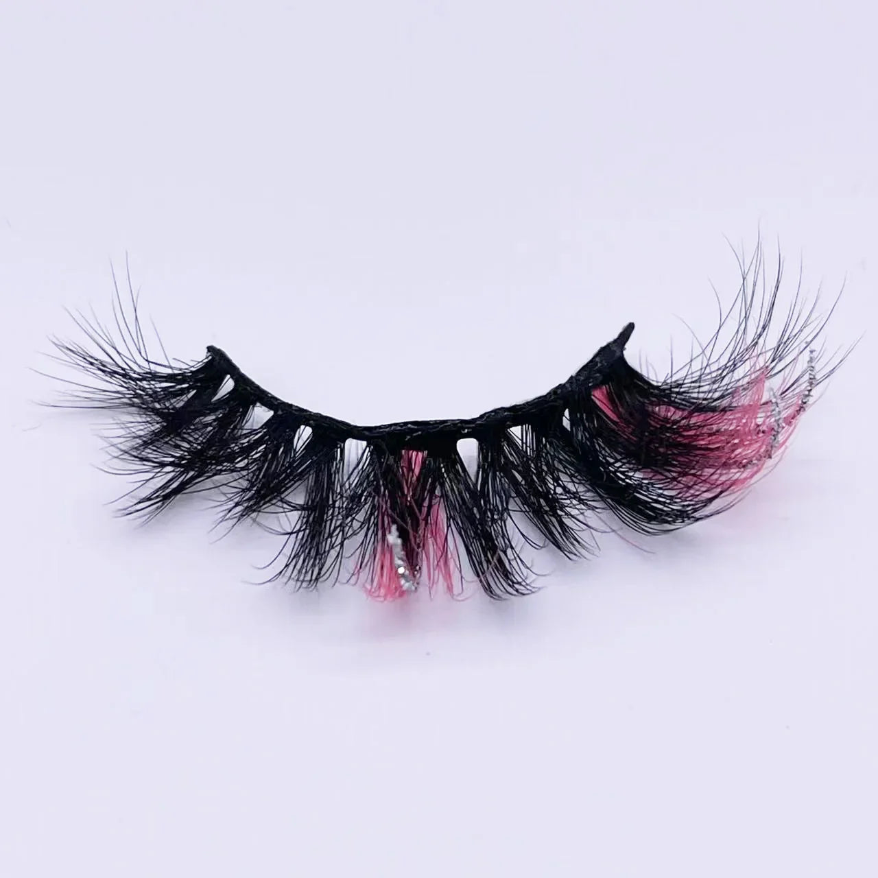 New glitter ombre Colored Lashes 20MM Mink Lashes Wholesale Dramatic Colorful Natural Eyelashes Extension Make up Fake Eyelashes