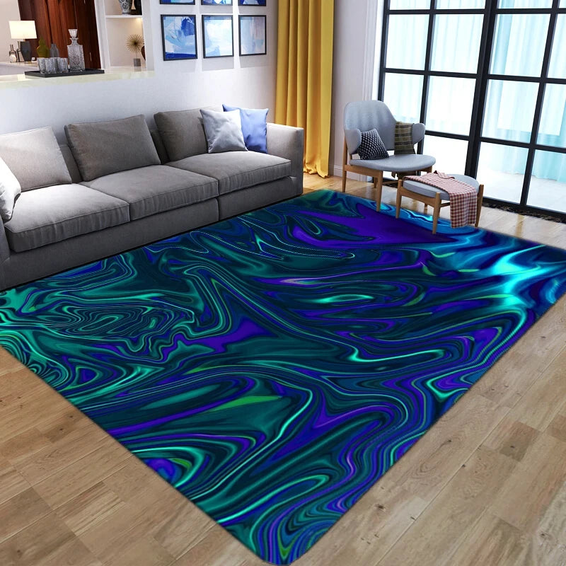 3D Visual Grid Carpet – Cyberpunk Rug.