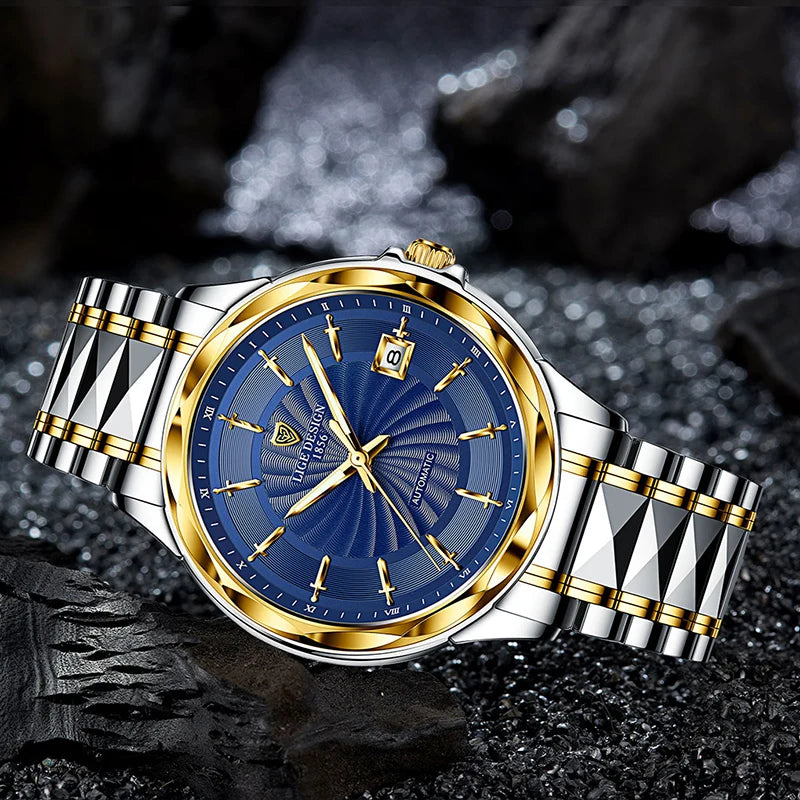 LIGE DESIGN New Men Mechanical Wristwatches .