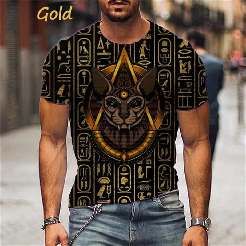 Egyptian Pharaoh 3D Printed T-Shirt Personality Ancient Horus Egyptian God Eye Egyptian Pharaoh Fashion Unisex Streetwear TShirt