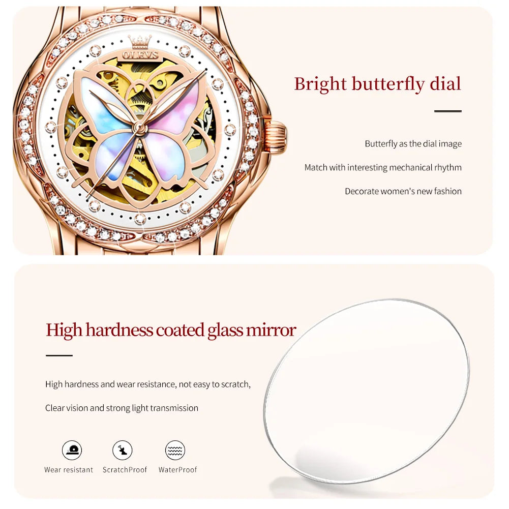 Luxury Brand Women's Automatic Mechanical Watch.