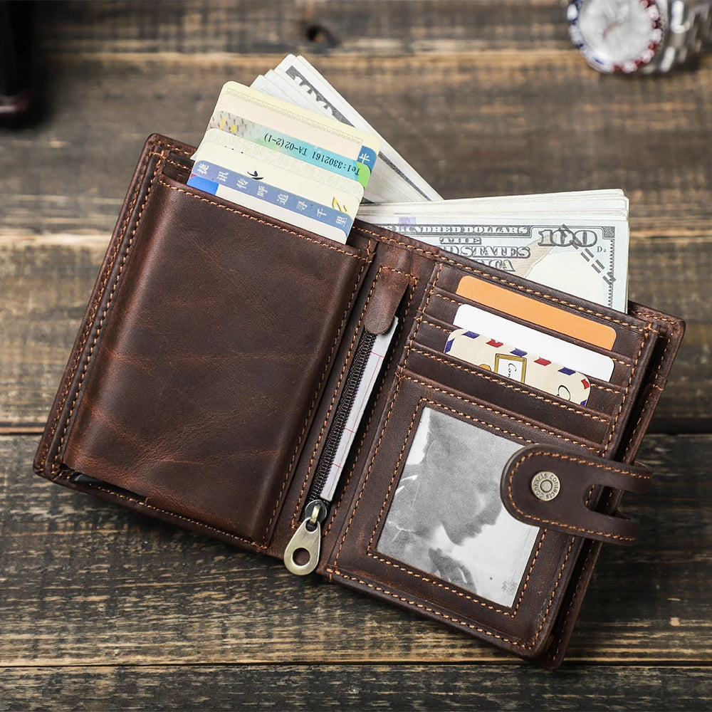 Luxury Brand Airtag Wallet Men Leather RFID Aluminum.