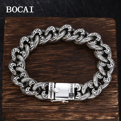 Silver Personality Love Pattern Bracelet Male