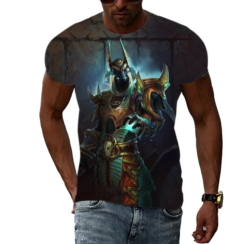 New Fashion Cool Style Anubis 3d Print Men's T Shirt.