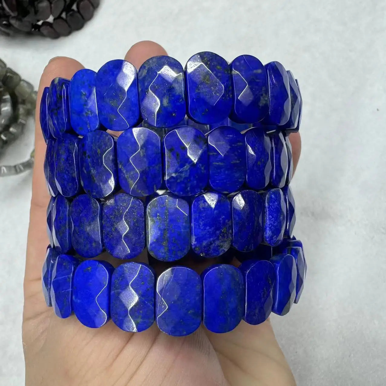 Grade Natural Lapis Stone Beads Bracelet.