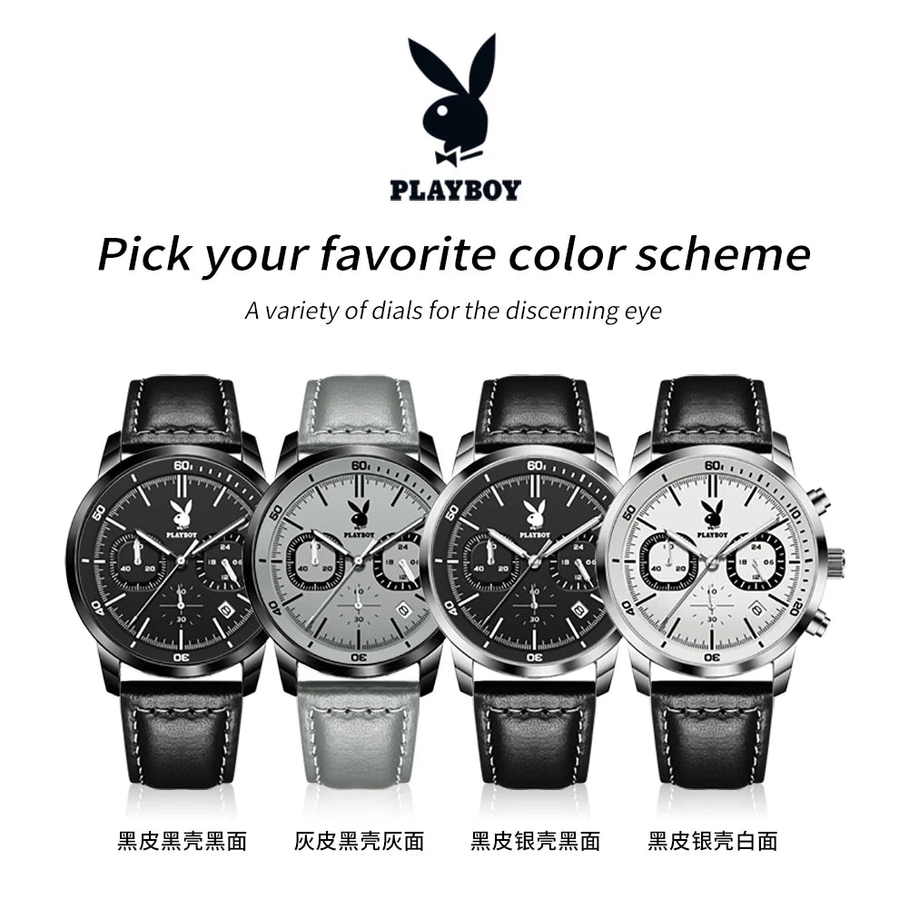 PLAYBOY Top Brand Fashion Watch for Men.