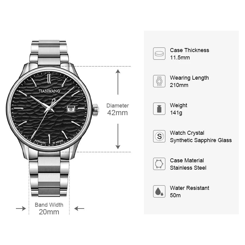 TIAN WANG Men's Watches Business Automatic.