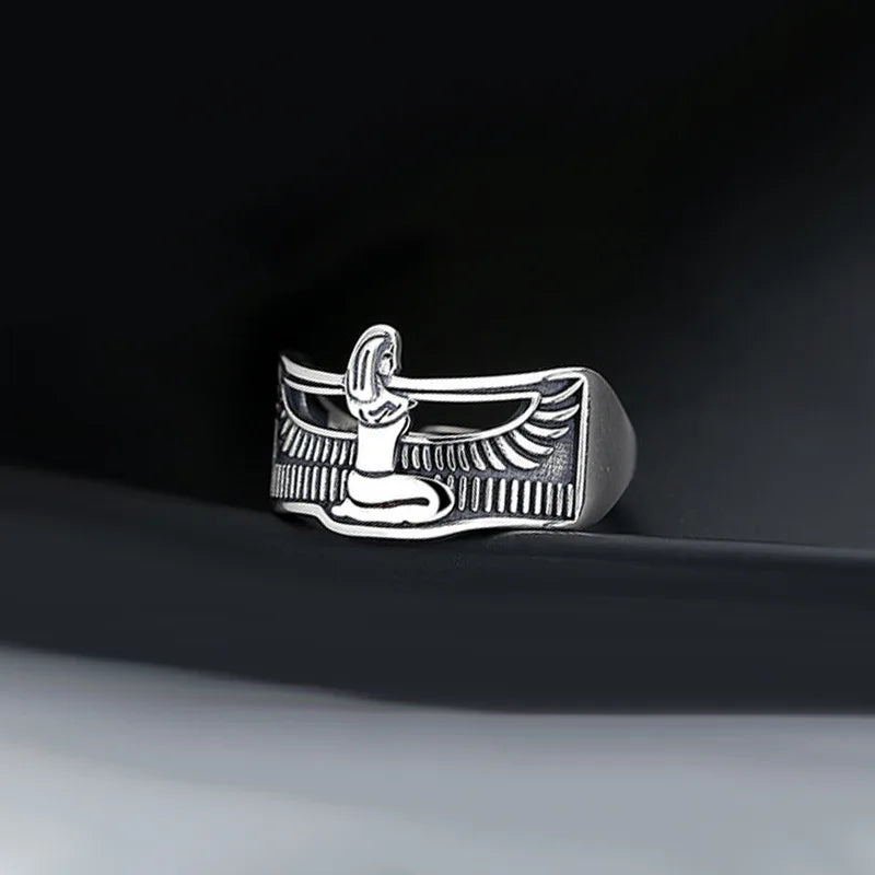 Elegant Retro Egypt Queen Silver Ladies Finger.