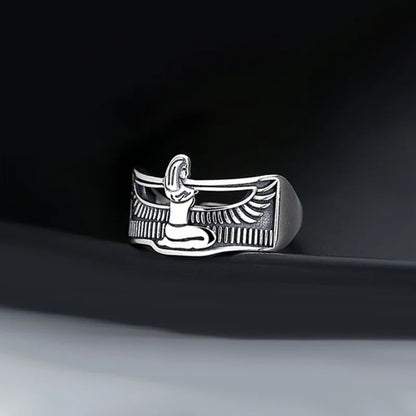 Elegant Retro Egypt Queen Silver Ladies Finger.