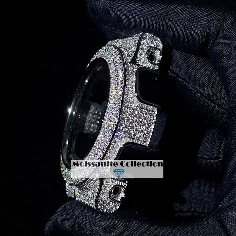 925 Silver Moissanite Diamond Watch Bezel.