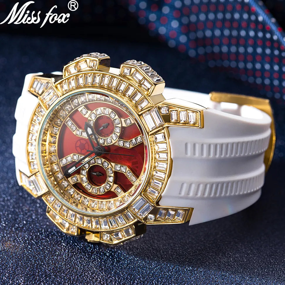 MISSFOX New Red Quartz Watch For Men.