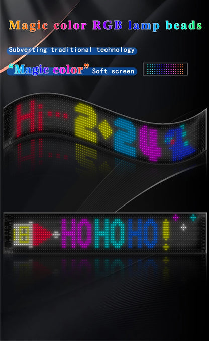 RGB LED Car Sign Animation LED Matrix Pixel Panel DIY Programmable Bluetooth App Control LED Panel Flexible Display Light