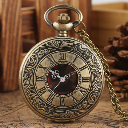 Vintage Pocket Watch Antique Roman Number Quartz.