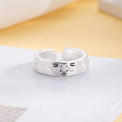 Cute Animal Dog Cat Cuff Finger Rings For Men Women.