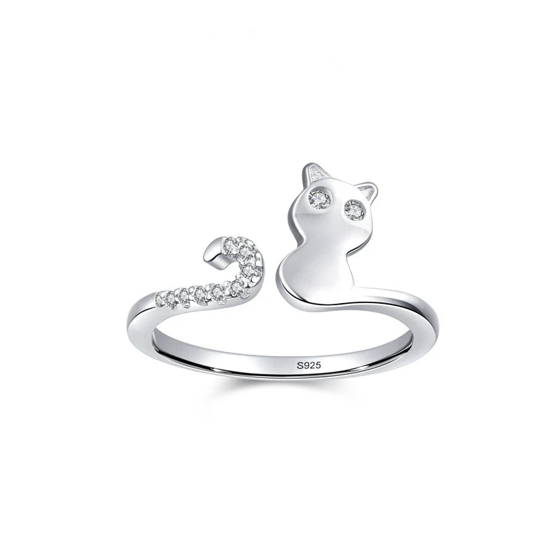 Ring Cat Diamond Opening Sweet Romantic.