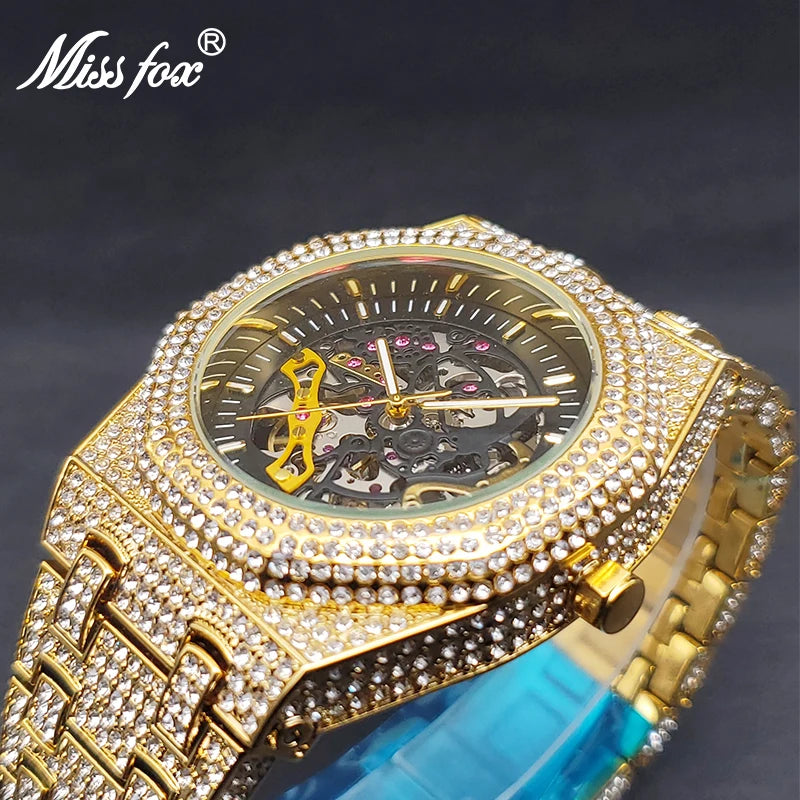 Men's Gold Octagon Mechaincal Watches