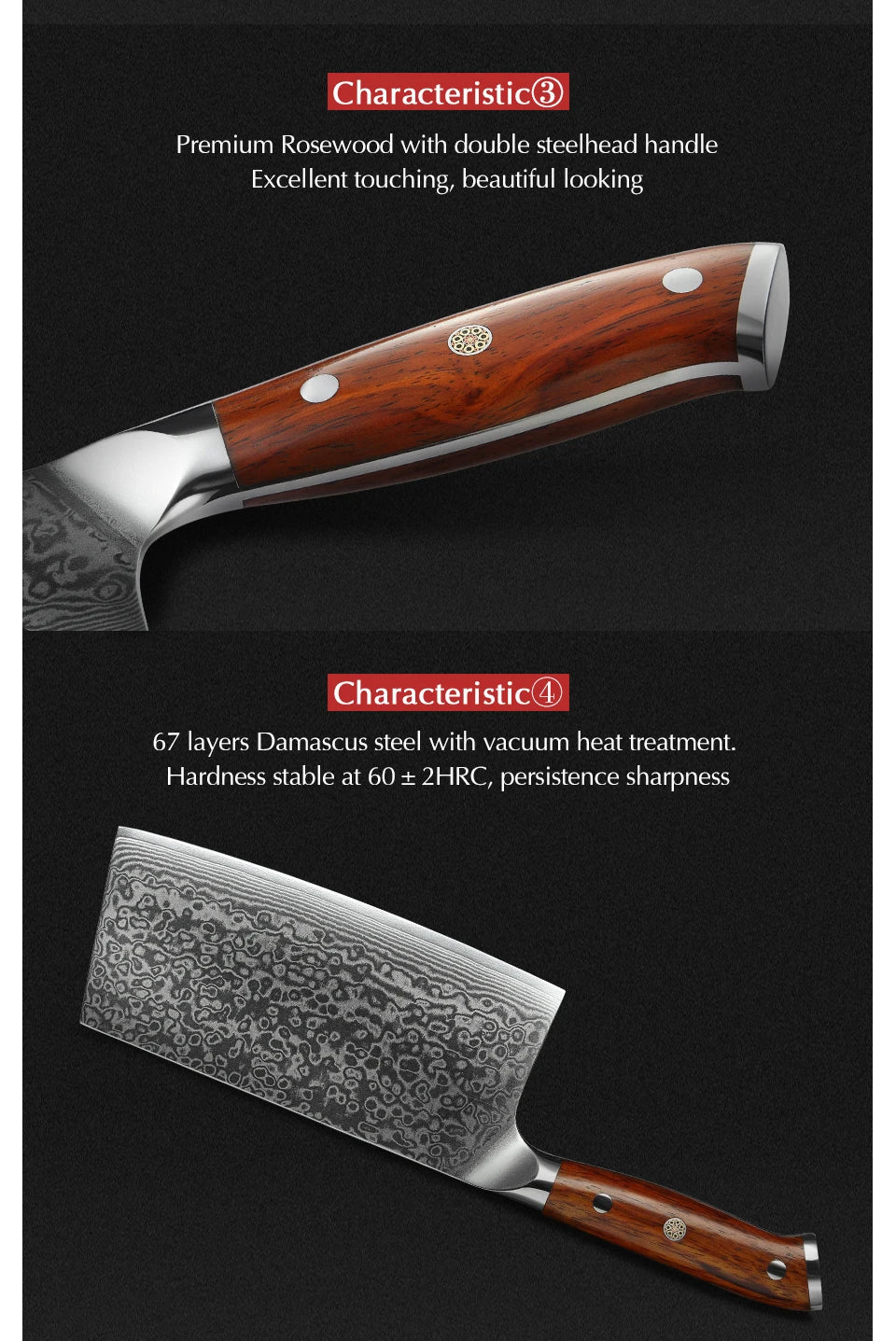 XINZUO 1-10 PCS Kitchen Knife 67 Layers Damascus Steel Chef Slicing Utility Paring Knife Steel Rosewood Handle Razor Sharp