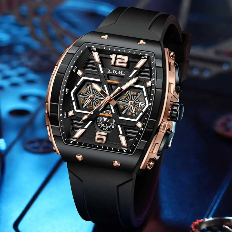 Relogio Masculino LIGE Men Watch Luxury Waterproof.