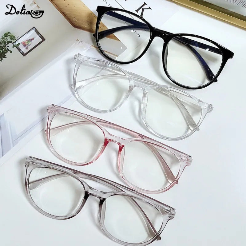 New Transparent Computer Glasses Frame Women Men Anti Blue Light Round Eyewear Blocking Glasses Optical Spectacle Eyeglass 2024