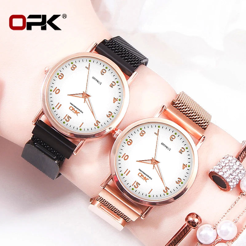 OPK Elegant Woman Watch Waterproof Fashion Quartz Ladies Wristwatches Luminous Luxury Classics Women&