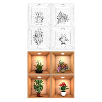 PVC Creative Green Plant Simulate 3D Wallpapers.