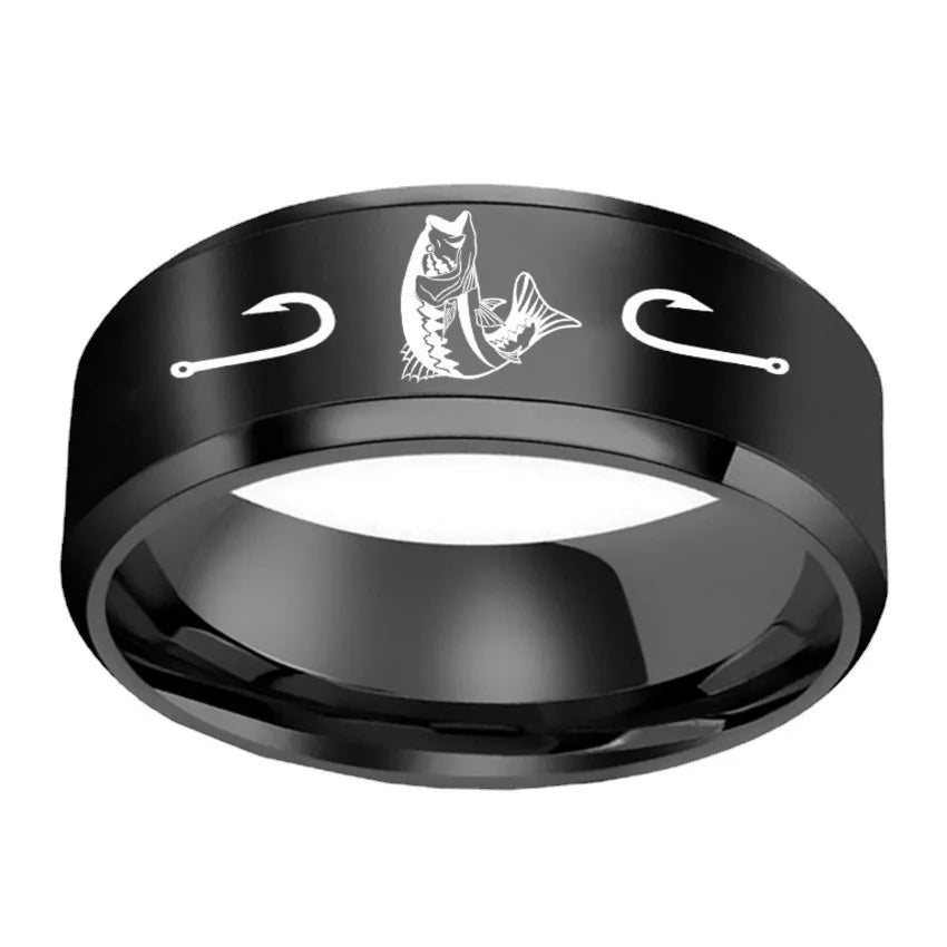 Stainless Steel Fishing Hobby Rings For unisex.