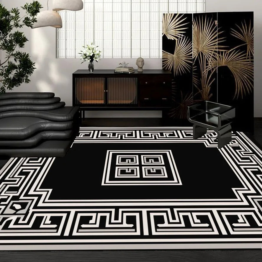 Retro European Style carpets for living room Geometric Light Luxury Rug Anti-slip Washable Home Decoration Floor Mat tapis salon