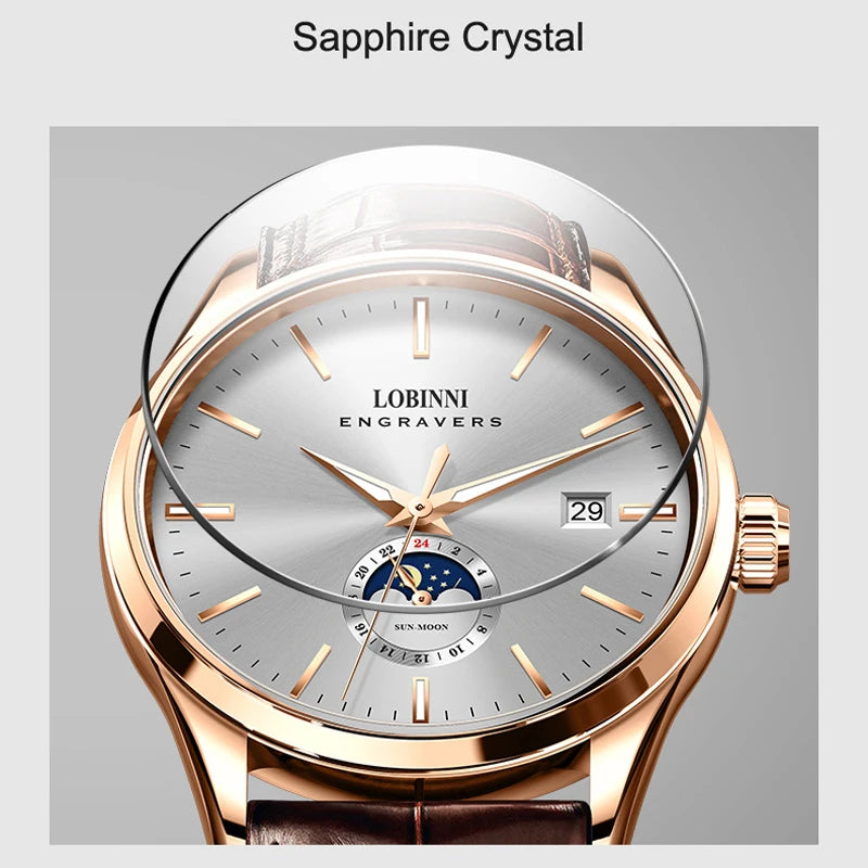 Switzerland Luxury Brand LOBINNI Automatic Mechanical.