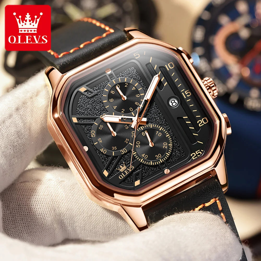 New Quartz Watch for Men Chronograph Clock Waterproof.