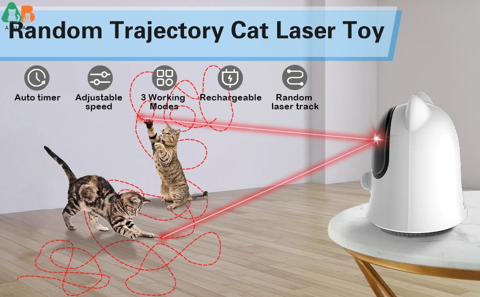 Cat Laser Toys for Indoor Cats, Random Trajectory Laser Cat Toy, Interactive Cat Toys for Bored Indoor Adult Cats/Kittens/Dogs