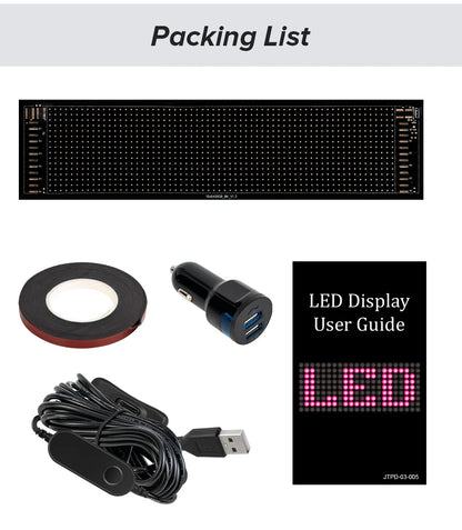 USB 5V LED Matrix Pixel Panel Bluetooth APP Flexible Addressable RGB Pattern Text Animation Graffiti Scrolling Display Car Shop