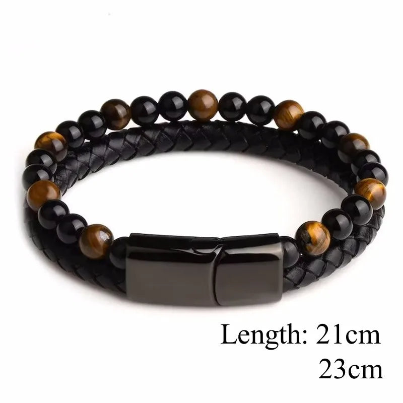 Natural Tiger Eye Stone Bead Bracelet