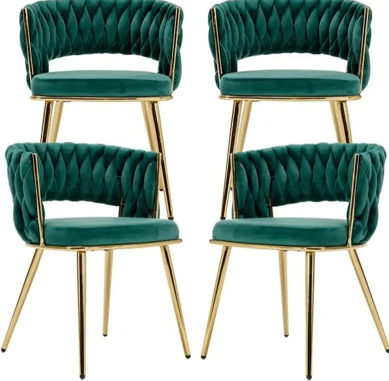 Modern Velvet Dining Chairs Set of 4, Upholstered Living Room Chair.