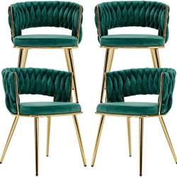 Modern Velvet Dining Chairs Set of 4, Upholstered Living Room Chair.