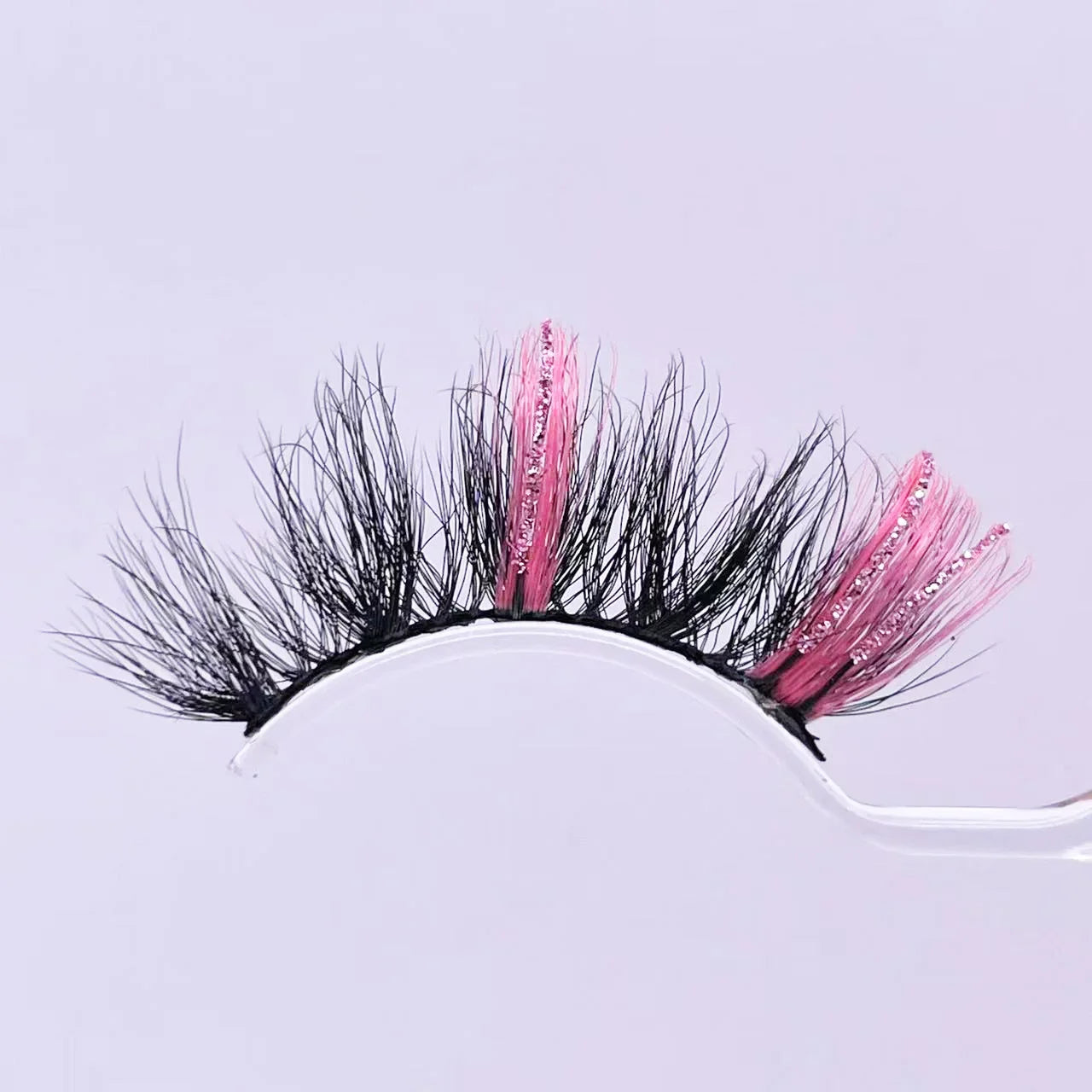 New glitter ombre Colored Lashes 20MM Mink Lashes Wholesale Dramatic Colorful Natural Eyelashes Extension Make up Fake Eyelashes