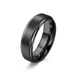 Tungsten Carbide Ring Brushed Matte Black Steel Ring Men and Women Couples Proposal Wedding Ring