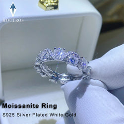 4mm Color Moissanite Row Ring for Women.