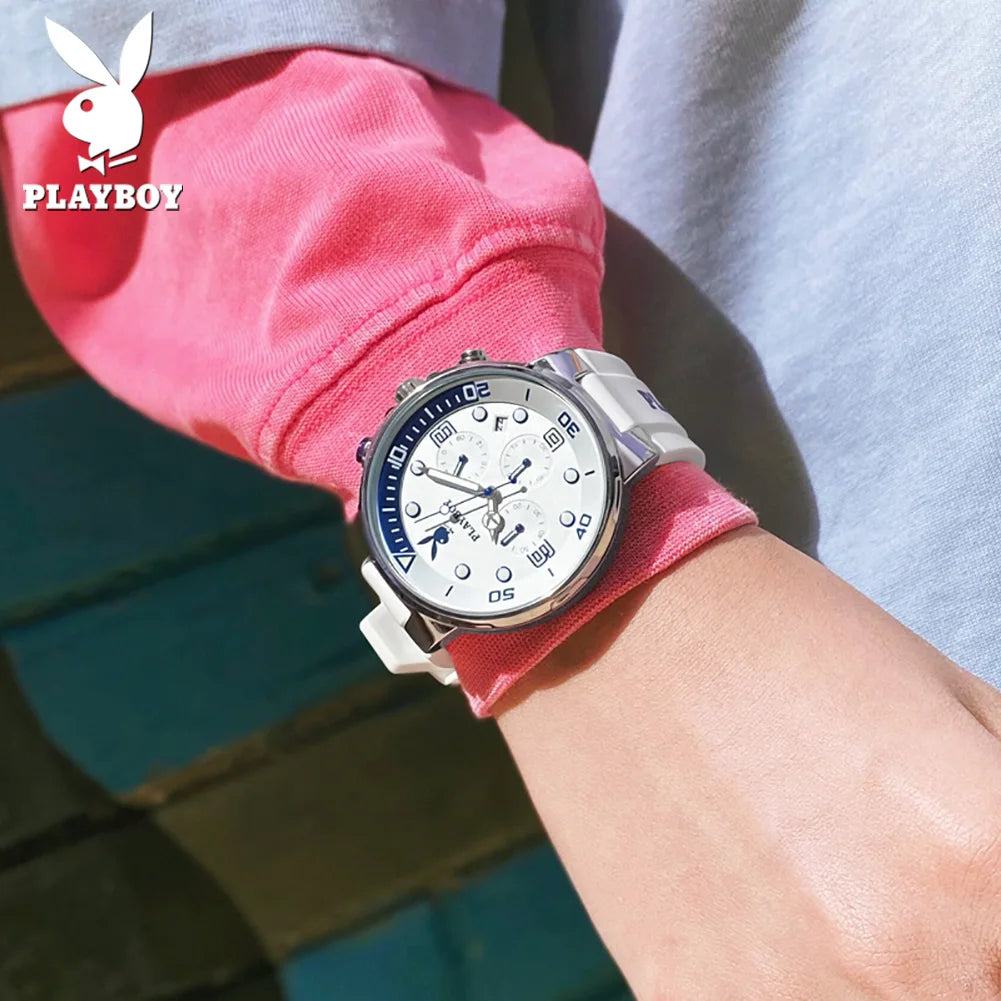 PLAYBOY Casual Quartz Men's Wristwatch Luxury Sports.