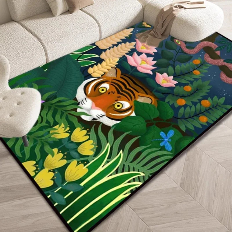 Nordic Leopard Print Living Room Carpet Fashion Bedroom Bedside Soft Floor Mat Cloakroom Leisure Area Plush Rug Ковер Tapis 러그