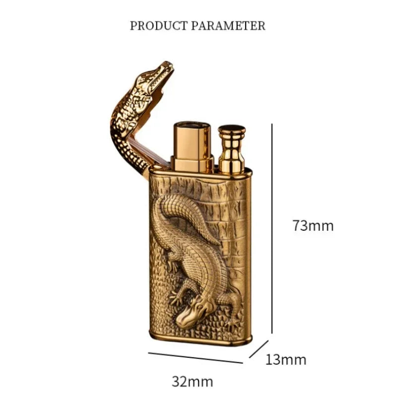 Relief Dragon Crocodile Double Fire Lighter.