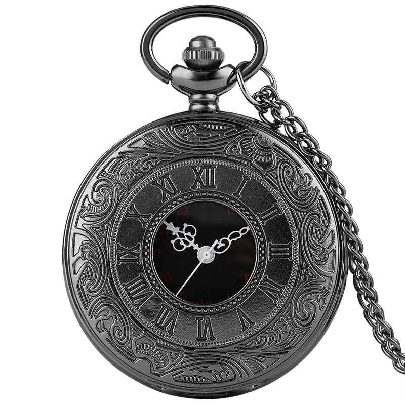 Vintage Pocket Watch Antique Roman Number Quartz.