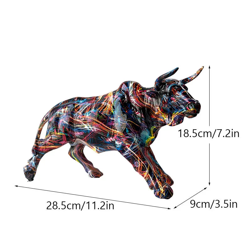 Nordic Creative Wall Street Resin Bull Figurine.