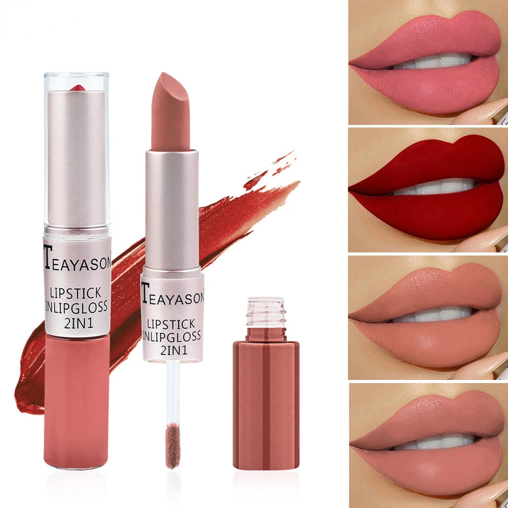 Long Lasting Velvet Matte Lipstick Double Head.