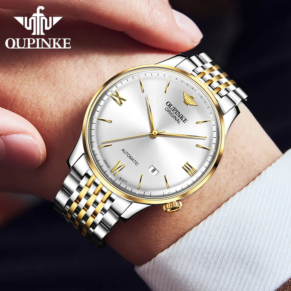 OUPINKE Ultra Thin Automatic Mechanical Watch for Men.