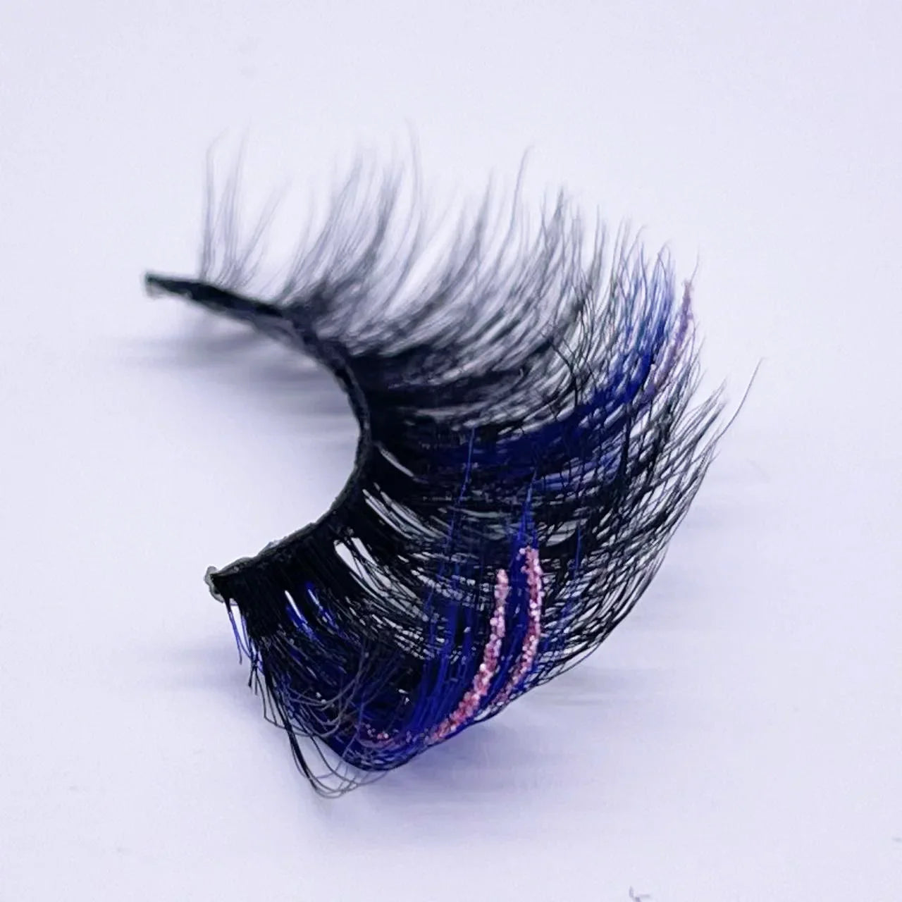 New glitter ombre Colored Lashes 20MM Mink Lashes Wholesale Dramatic Colorful Natural Eyelashes Extension Make up Fake Eyelashes