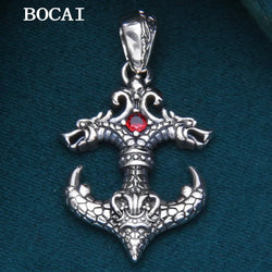 Silver Zircon Double Headed Dragon Men and Women