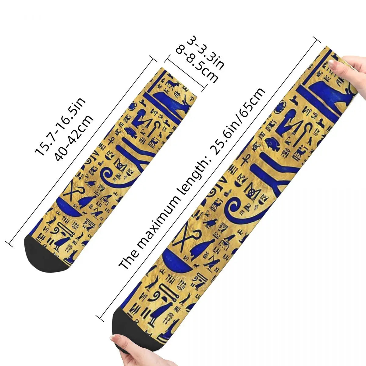 Hieroglyphic Lapis Lazuli And Gold Men's Socks