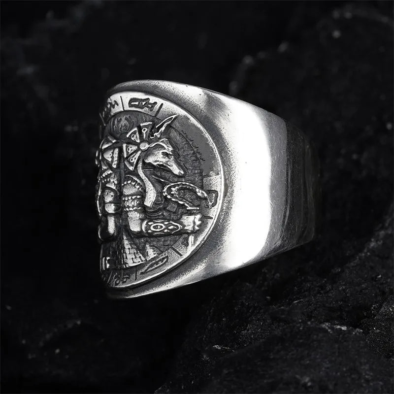 Ancient Egypt Thai Silver Open Ring.