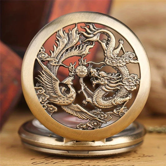 Retro Double Dragon Pocket Watch: A Timeless Gift for the Man in Your Life